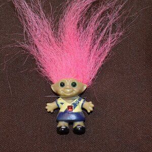 VINTAGE Treasure Mini Teenie Troll-Ace Novelty w/Belly Stone